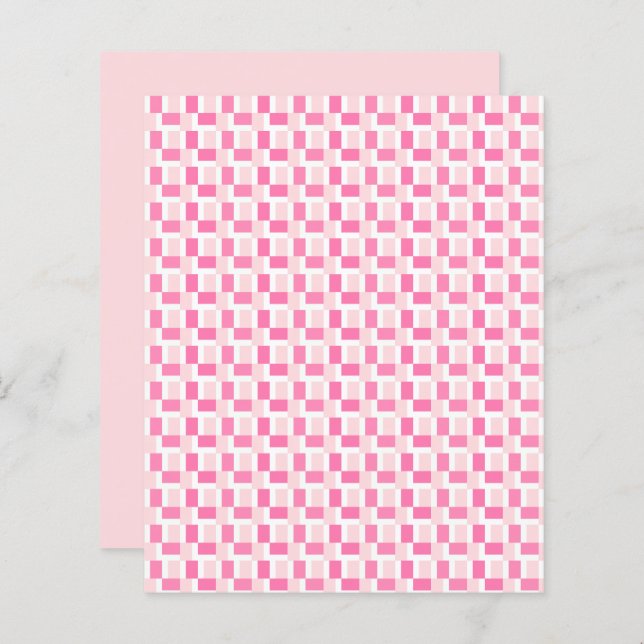 Chèques Carré rose Papier à papier à papier pour s (Devant / Derrière)