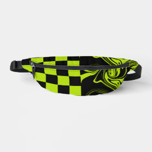Chèques et permules - Lime vert et noir