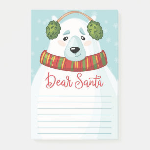 Cher ours Polar Bear Père Noël Post-It Notes