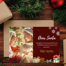 Cher Père Noël Carte de Noël amusante - Cartes de
