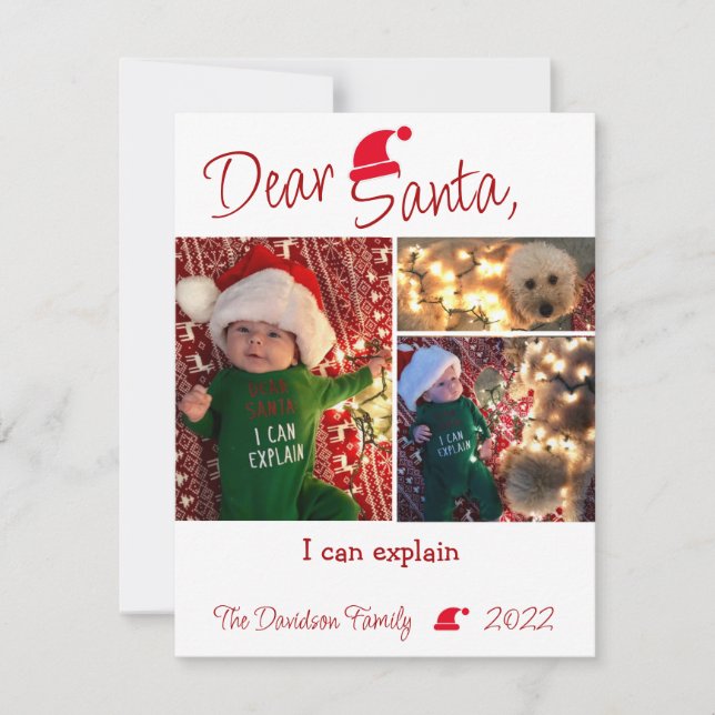 Cher Père Noël Je Peux Expliquer Drôle Carte De No (Devant)