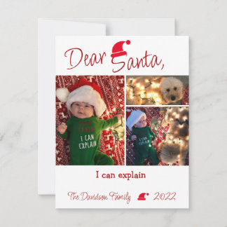 Cher Père Noël Je Peux Expliquer Drôle Carte De No