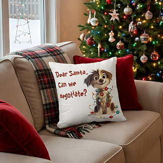 Cher Père Noël, pouvons-nous négocier ? Coussin de