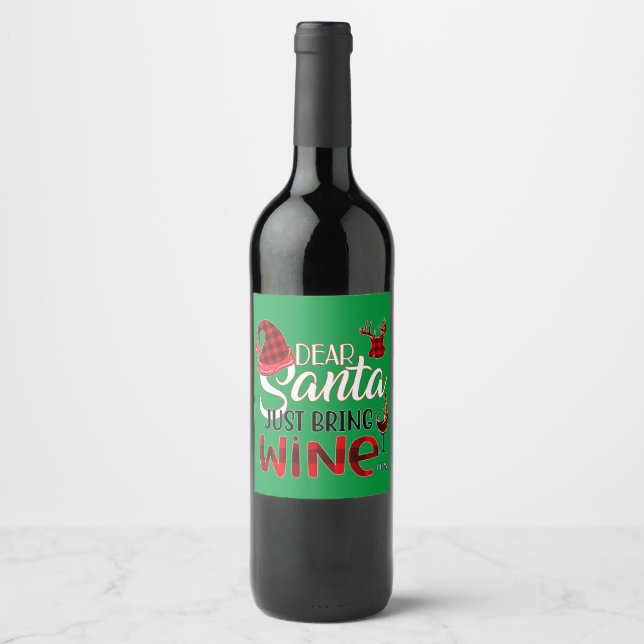 Cher Père Noël viens d'apporter le Étiquette de vi (Devant)