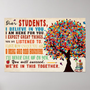 Cher poster de classe étudiante
