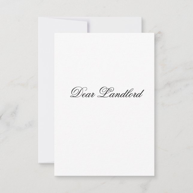 Cher propriétaire carte de voeux (Devant)