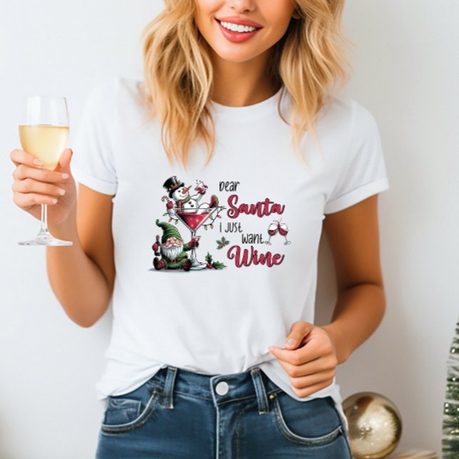 Cher T-shirt Père Noël Wine (Créateur téléchargé)