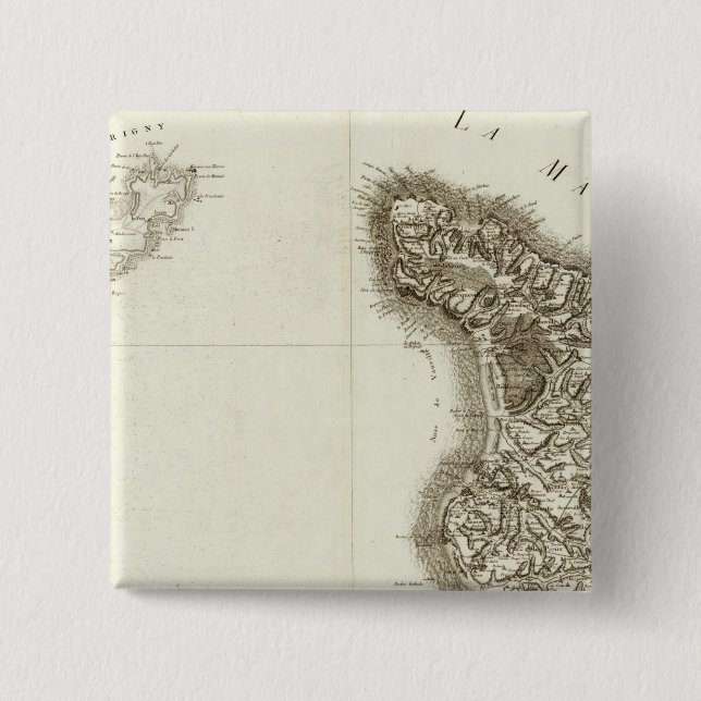 Cherbourg 2 Inch Square Button (Front)