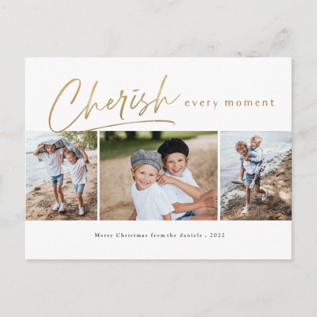 Chercher chaque instant trois photo carte de Noël (Devant)