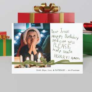 Chère Carte de Noël Photo Jésus