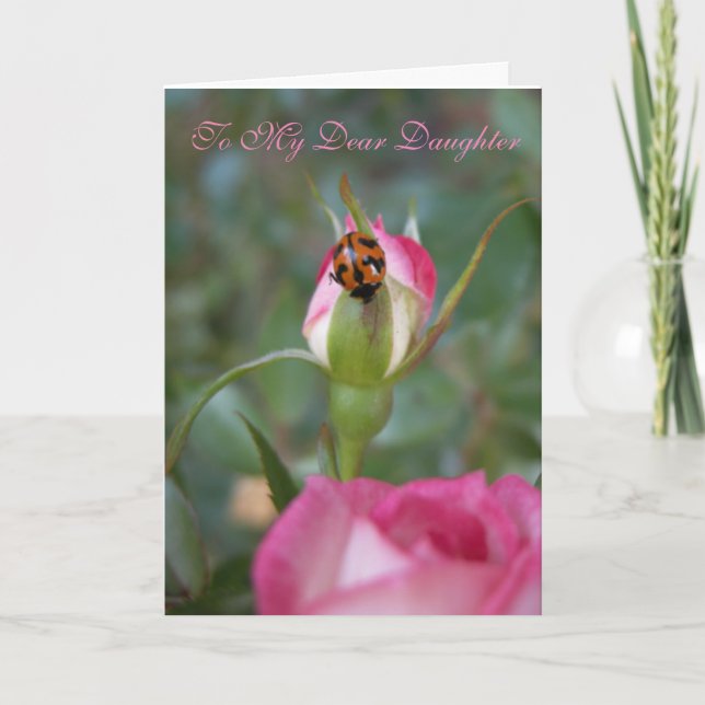 Chère fille rose et carte dame de scarabée (Devant)