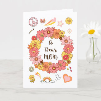 Chère Maman, carte de la fête des mères, paix et a