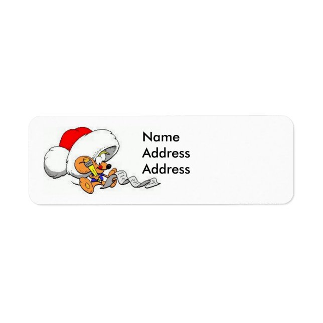 Chère souris Père Noël avec Étiquette de adresse d (Devant)