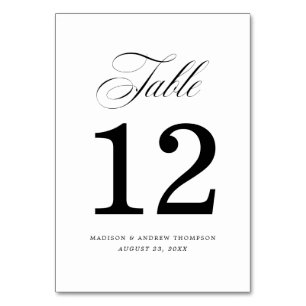 Chéri Cartes de Numéro de Table de Mariage