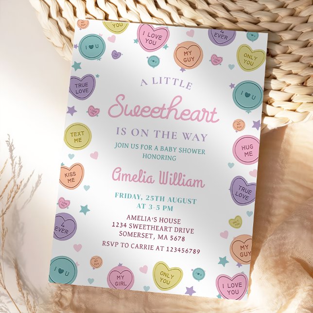 Chérie Candy Valentine Baby shower Invitation (Créateur téléchargé)