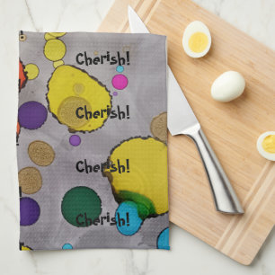 Cherish a playful and colourful time! kitchen towel