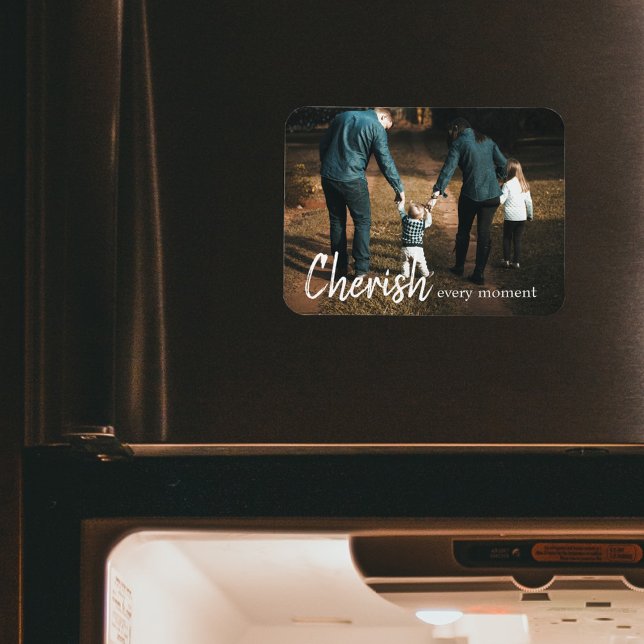 Cherish Every Moment Quote Family Photo Magnet (Creator Uploaded)
