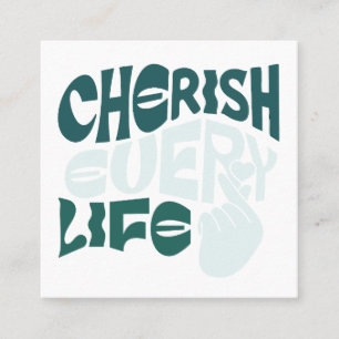 Cherish Life – Love & Kindness Art Square Business Card