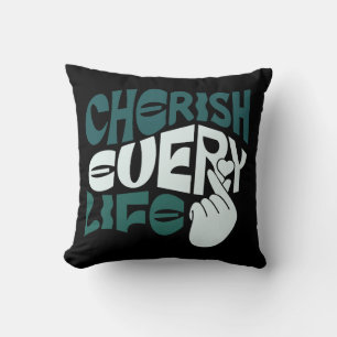 Cherish Life – Love & Kindness Art Throw Pillow