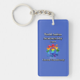 Cherish Neurodiversity. World Autism Awareness Day Keychain