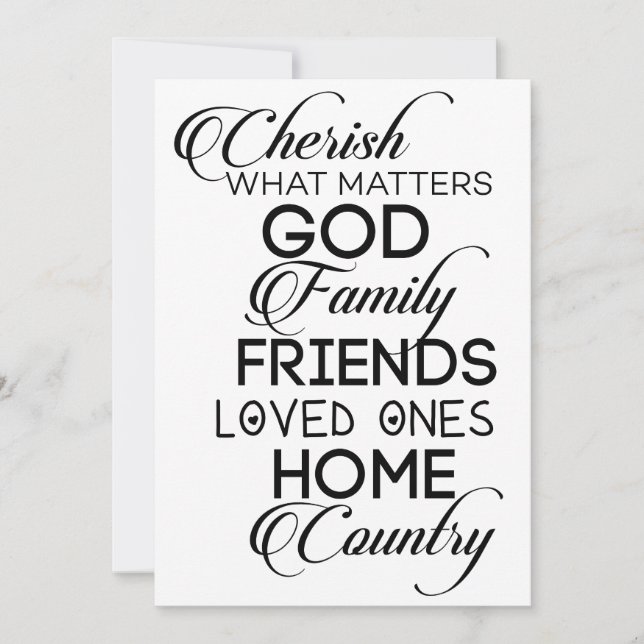 Cherish What Matters Holiday Card (Front)