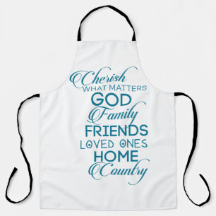 Cherish What Matters Teal Apron