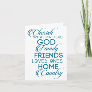 Cherish What Matters Teal Card