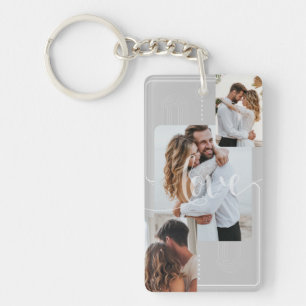 Cherish Your Moments - Personalized 4 Photo Collag Keychain