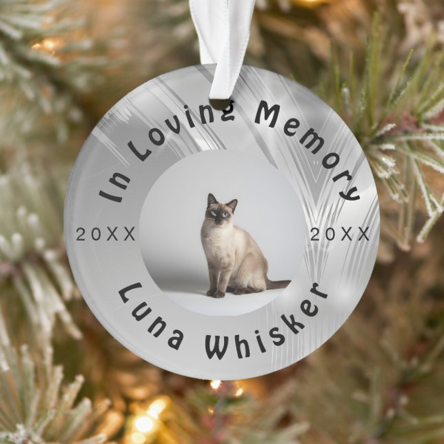 Cherished Cat Photo Memory Frame Art Ornament (Tree)