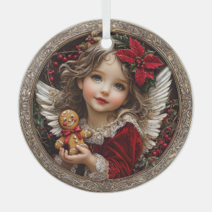 Cherished Cheer – Angel of Gingerbread Joy Glass Ornament