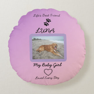 Cherished Companion Modern Pet Round Pillow