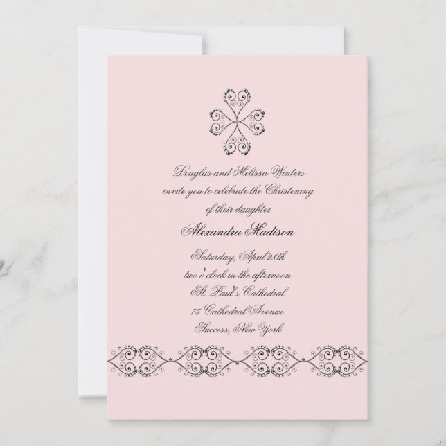 Cherished Cross Religious Celebration Invitation (Front)