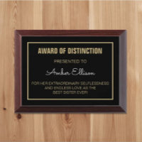 CHERISHED Gift! Custom Best SISTER Award plaque