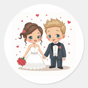 Cherished & Love Wedding Sticker
