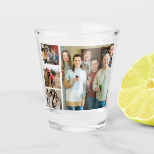 Cherished Memories: Customizable 4 Photo Collage Shot Glass