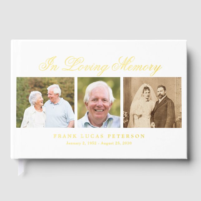 Cherished Memories Funeral Memorial Guest Book (Front)