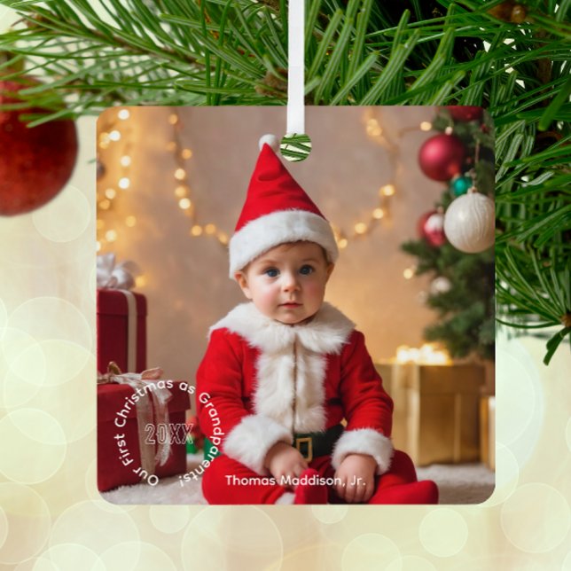 Cherished Memories Grandparents First Christmas Metal Ornament (Creator Uploaded)