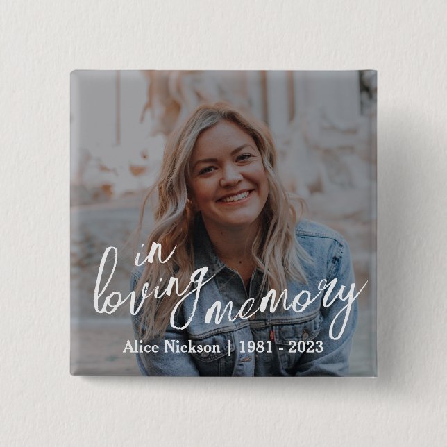 Cherished Moments Memorial 2 Inch Square Button (Front)