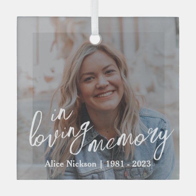 Cherished Moments Memorial Glass Ornament (Front)