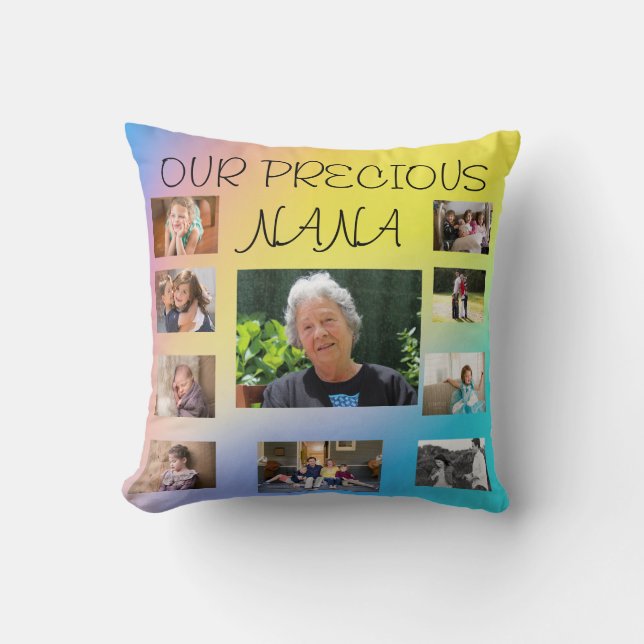 Cherished Nana Keepsake Throw Pillow (Front)