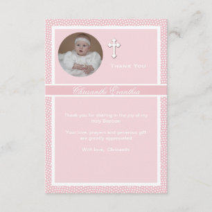 Cherished Pink Personalized Photo Thank You Card