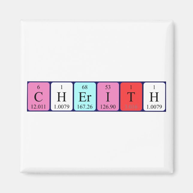 Cherith periodic table name magnet (Front)