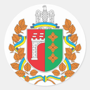 Chernivtsi Oblast COA, Ukraine Classic Round Sticker