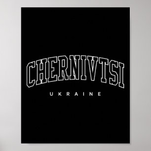 Chernivtsi Ukraine Trendy Varsity Athletic Style Poster
