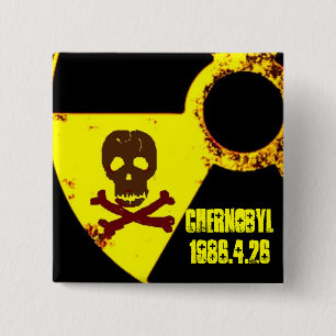 Chernobyl memorial anti nuclear 2 inch square button