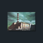 Chernobyl Power Plant canvas print<br><div class="desc">Canvas print of an acrylic painting featuring famous Chernobyl disaster site</div>