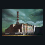 Chernobyl Power Plant poster<br><div class="desc">Poster print of my original acrylic painting featuring famous Chernobyl disaster site</div>
