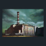 Chernobyl Power Plant poster<br><div class="desc">Poster print of my original acrylic painting featuring famous Chernobyl disaster site</div>