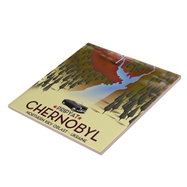 Chernobyl, Pripyat, ukraine Travel poster Tile (Side)