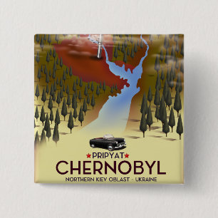Chernobyl, Pripyat, ukraine Travel print 2 Inch Square Button